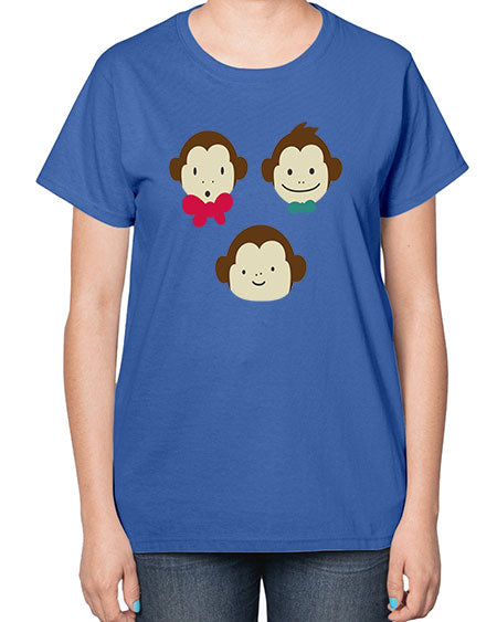 Cute_little_monkeys_5425 - monkey-  Ladies T-Shirt