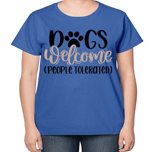 Dogs Welcome Style 21# - dogs-  Ladies T-Shirt
