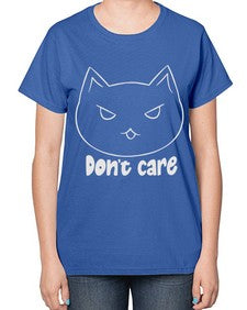 Dont Care - cats-  Ladies T-Shirt