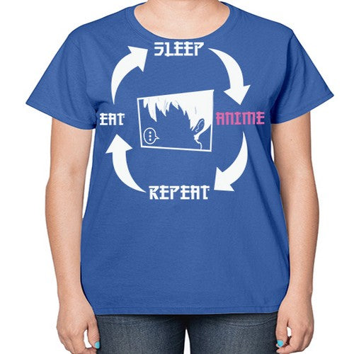 Eat Sleep Anime Repeat Anime Anime 226# - anime-  Ladies T-Shirt