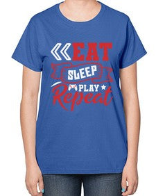 Eat Sleep Play repeat 8# - video games-  Ladies T-Shirt