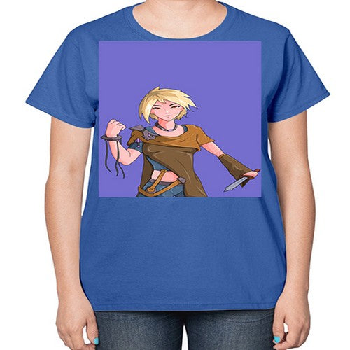 Girl hold knife 12# - anime-  Ladies T-Shirt