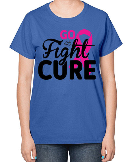 Go Fight Cure 23# - breast cancer-  Ladies T-Shirt