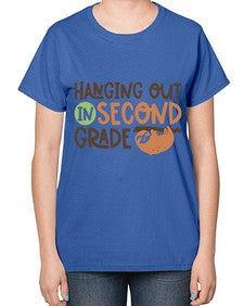 Hanging Out in Second 235# - second grade-  Ladies T-Shirt