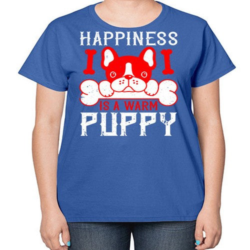 Happiness is a warm puppy Style 203# - dogs-  Ladies T-Shirt