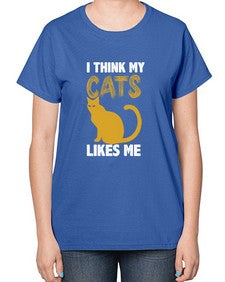I Think My Cats - cats-  Ladies T-Shirt