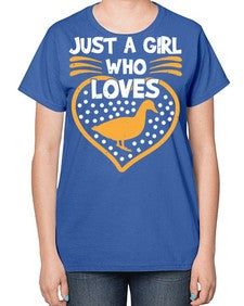 Just A Girl Who Loves Duck Style 34# - ducks-  Ladies T-Shirt