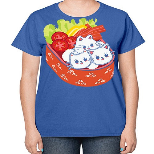 Kawaii Cat Boxed Lunch Anime Anime 266# - anime-  Ladies T-Shirt