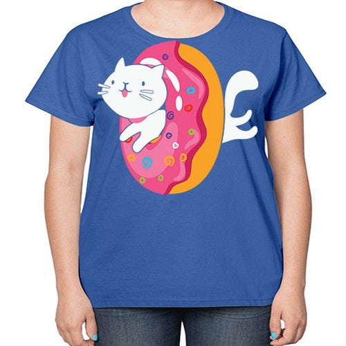 Kawaii Cat Donut Anime Lover Anime 267# - anime-  Ladies T-Shirt