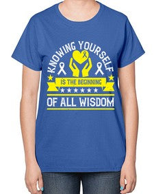 Knowing yourself is the beginning of all wisdom Style 38# - Self awareness-  Ladies T-Shirt
