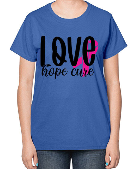 Love Hope Cure 13# - breast cancer-  Ladies T-Shirt