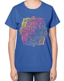 Mandala Courage Rainbow Glitter 758# - mandala-  Ladies T-Shirt
