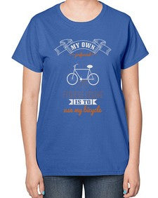 My own preferred fitness regime is to use my bicycle 2# - bicycle-  Ladies T-Shirt