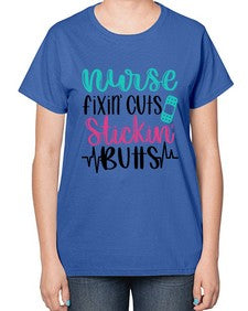 Nurse Fixin Cuts Stickin Style Style 1153# - nurse-  Ladies T-Shirt