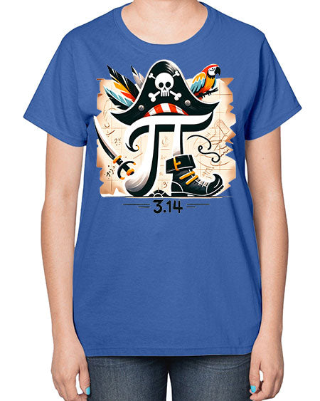 Pirate Pi Day Sublimation Design 39# - pi-  Ladies T-Shirt