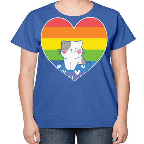 Pride Cat LGBT Kawaii Cats Anime 276# - anime-  Ladies T-Shirt