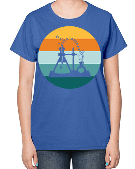 ScientistRetroSunsetScientistSkinite Scientist Skinite 39# - general science-  Ladies T-Shirt