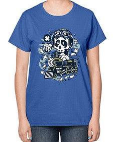 Skull Train 1067# - skull and bones-  Ladies T-Shirt