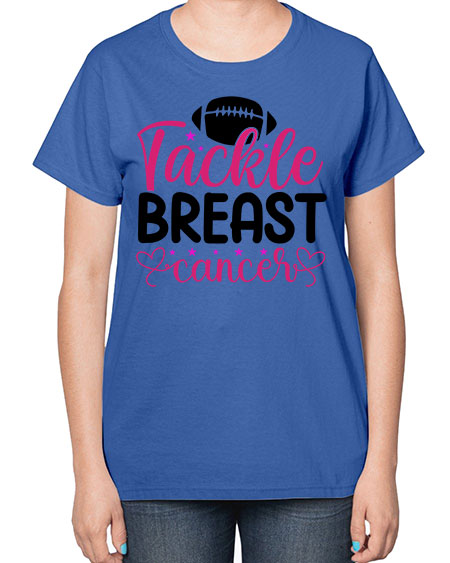 Tackle Breast Cancer 4# - breast cancer-  Ladies T-Shirt