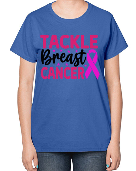 Tackle Breast Cancer 5# - breast cancer-  Ladies T-Shirt