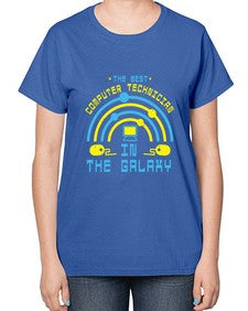 The best computer technician in the galaxy 13# - computer-  Ladies T-Shirt