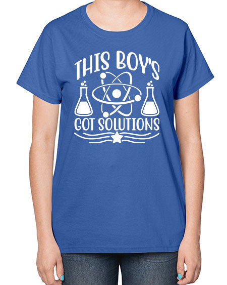 This Boy s Got Solutions 21# - general science-  Ladies T-Shirt