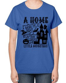 a home of a were wolf witch and their little monsters 53# - witch-  Ladies T-Shirt