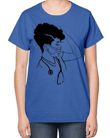 black nurse 3# - black girls or women-  Ladies T-Shirt