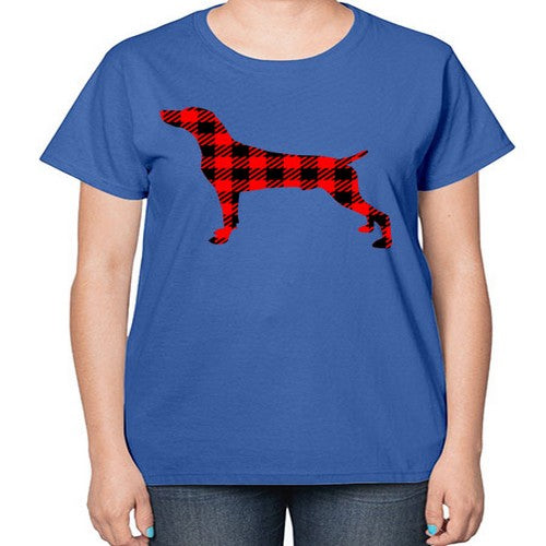 buffalo plaid beagle 63# - dogs-  Ladies T-Shirt