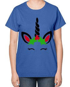 christmas unicorn 81# - unicorn-  Ladies T-Shirt