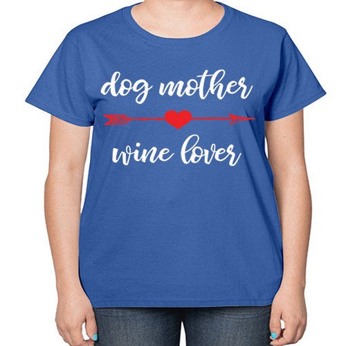 dog mom wine 84# - dogs-  Ladies T-Shirt