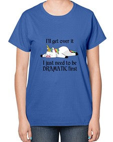 dramatic unicorn 96# - unicorn-  Ladies T-Shirt