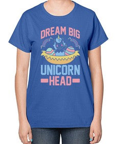 dream big unicorn head 98# - unicorn-  Ladies T-Shirt