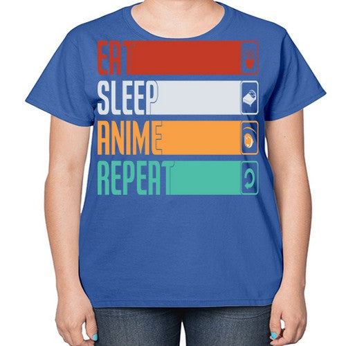 eat sleep anime repeat225# - anime-  Ladies T-Shirt
