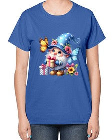 gnome with butterfly 03# - gnome-  Ladies T-Shirt
