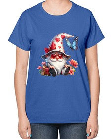 gnome with butterfly 13# - gnome-  Ladies T-Shirt