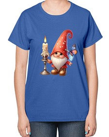 gnome with butterfly 16# - gnome-  Ladies T-Shirt