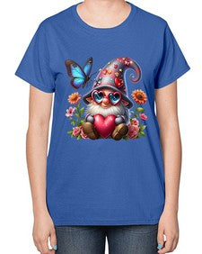 gnome with butterfly 17# - gnome-  Ladies T-Shirt