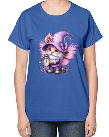 gnome with butterfly 18# - gnome-  Ladies T-Shirt