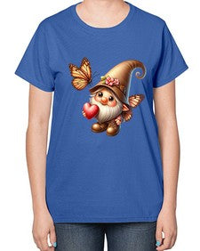 gnome with butterfly 22# - gnome-  Ladies T-Shirt