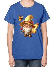 gnome with butterfly 27# - gnome-  Ladies T-Shirt