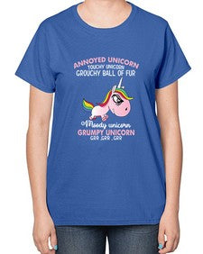 grumpy unicorn 147# - unicorn-  Ladies T-Shirt