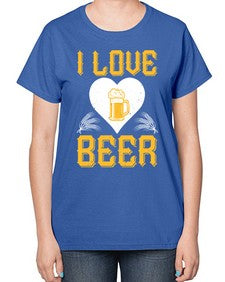 i love beer 1135# - beer-  Ladies T-Shirt