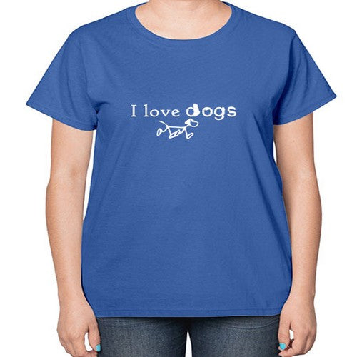 i love dog 169# - dogs-  Ladies T-Shirt