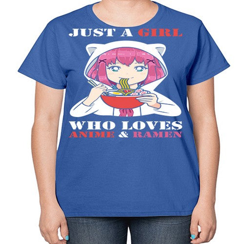 just a girl who loves anime and ramen258# - anime-  Ladies T-Shirt