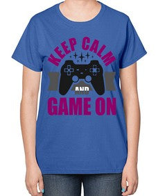 keep calm and game on 132# - video games-  Ladies T-Shirt