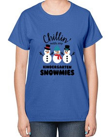 kindergarten snowmies 434# - kindergarten-  Ladies T-Shirt