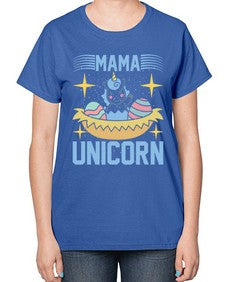 mama unicorn 295# - unicorn-  Ladies T-Shirt