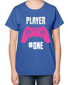 player one 147# - video games-  Ladies T-Shirt