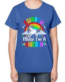 rainbow please im a unicorn 364# - unicorn-  Ladies T-Shirt